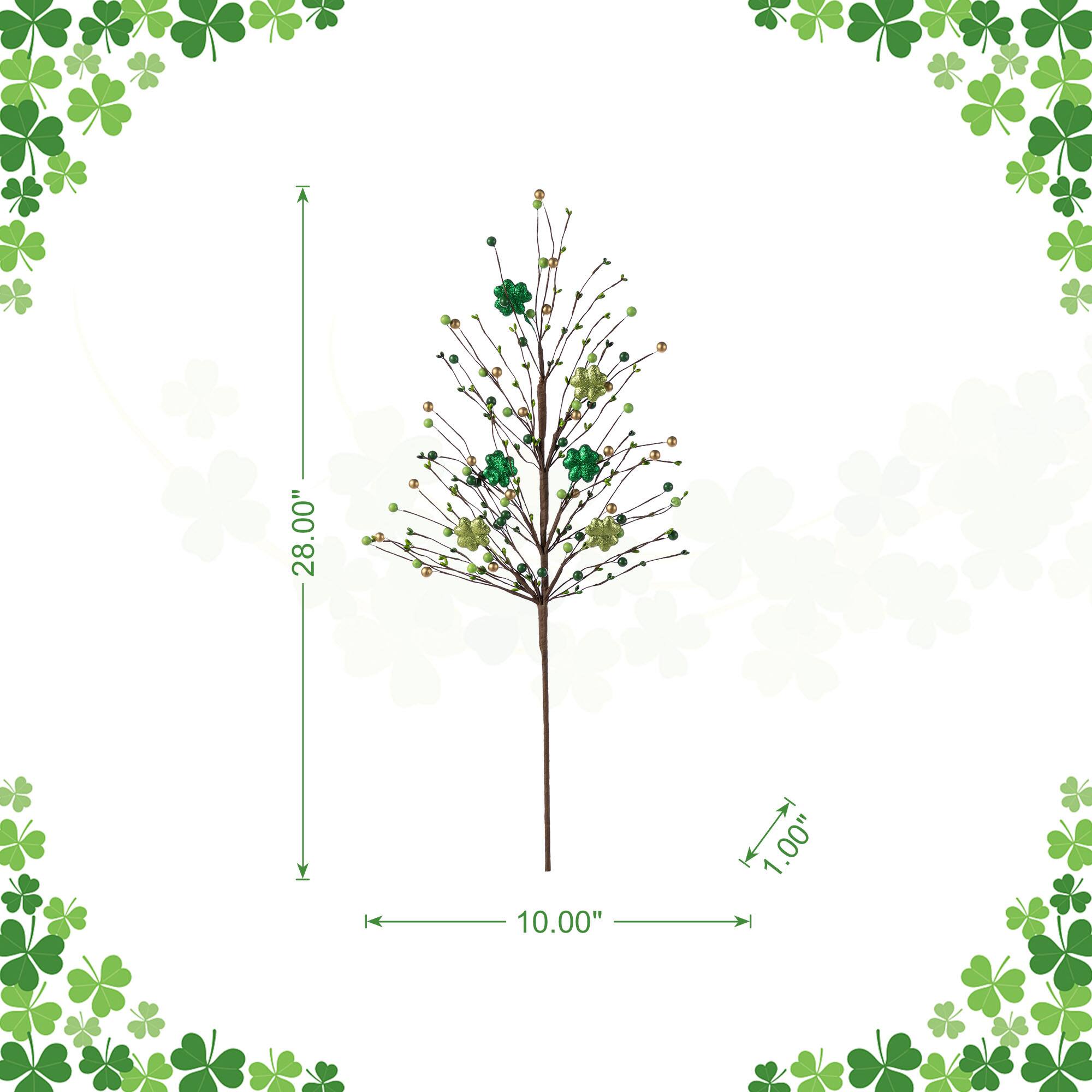 Glitzhome® 28" St. Patrick's Berry & Shamrock Picks Set